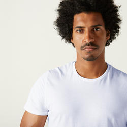 T-Shirt 100% Coton Fitness Sportee Blanc